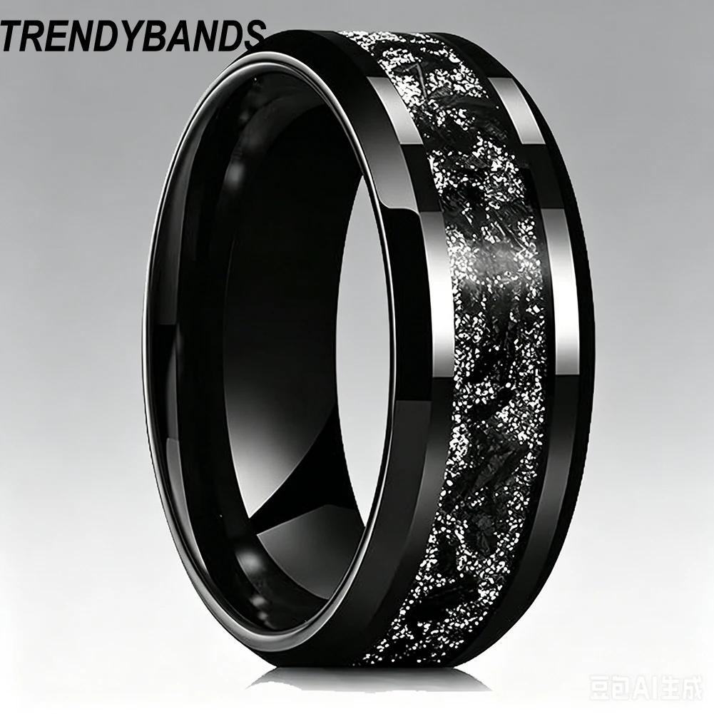 8mm Black Titanium Chip Inlay Tungsten Carbide Ring Engagement Wedding Bands for Men Women Beveled Fashion Jewelry Comfort Fit
8mm Black Titanium Chip Inlay Tungsten Carbide Ring Engagement Wedding Bands for Men Women Beveled Fashion Jewelry Comfort Fit