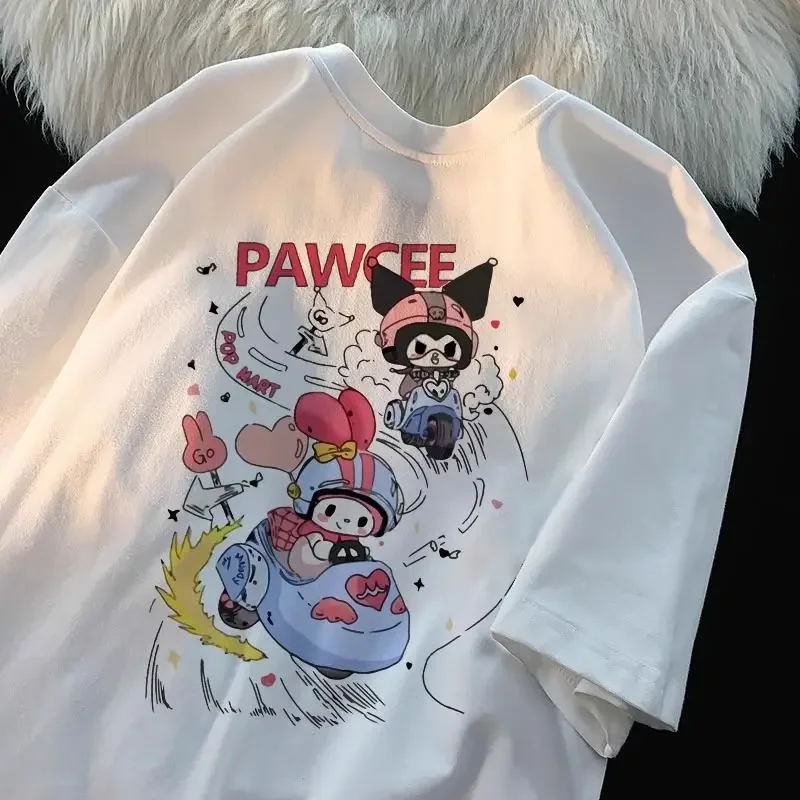 Sanrio Cotton Summer New Kuromi My Melody Printed Short-sleeve T-shirts Cartoon Women Loose Sweet Half-Sleeve Students Tops Gift
Sanrio Cotton Summer New Kuromi My Melody Printed Short-sleeve T-shirts Cartoon Women Loose Sweet Half-Sleeve Students Tops Gift