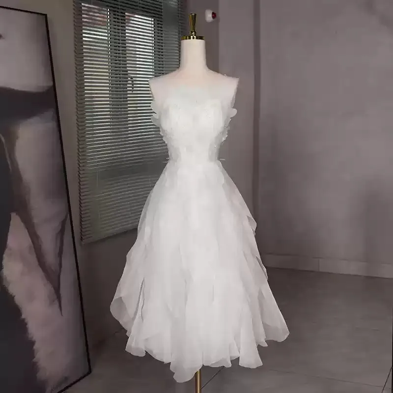 Elegant Prom Dress Party Dresses White, Pink Strapless Handmade Flowers 2025 S/S
Elegant Prom Dress Party Dresses White, Pink Strapless Handmade Flowers 2025 S/S