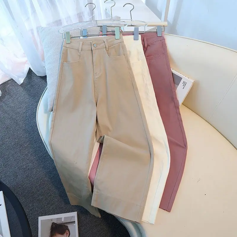 Джинсы прямого кроя цвета хаки для женщин, осенняя новинка, узкие, укороченные (9/10 длины), тонкие, широкие брюки с высокой талией
Джинсы прямого кроя цвета хаки для женщин, осенняя новинка, узкие, укороченные (9/10 длины), тонкие, широкие брюки с высокой талией