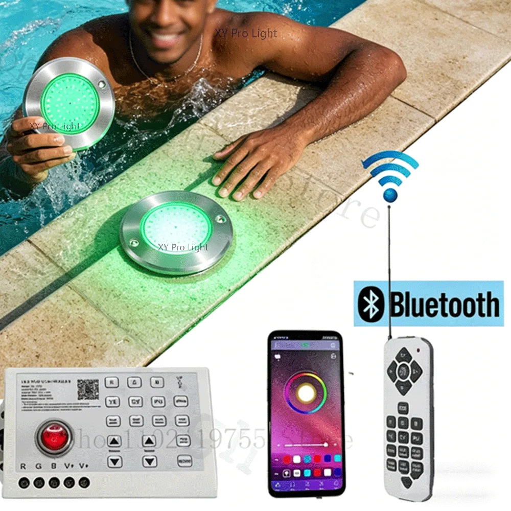 DC12 12W RGB Underwater lighting Bluetooth APP Control IP68 Outdoor LED Pool Light Fountain Landscape Lamp Piscina Luz Spotlight
DC12 12W RGB Underwater lighting Bluetooth APP Control IP68 Outdoor LED Pool Light Fountain Landscape Lamp Piscina Luz Spotlight