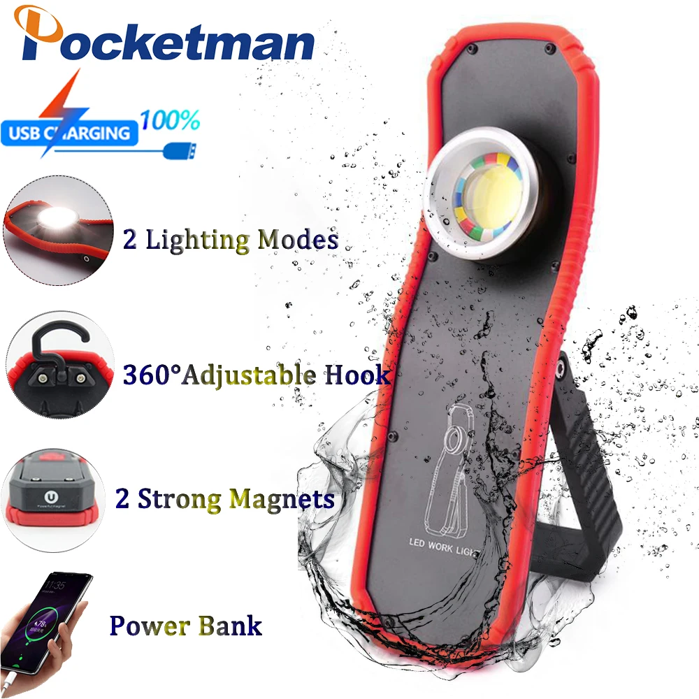 Super Bright Magnetic COB Work Light Auto Repair Light USB Rechargeable Work Lamp Portable Flashlight Hanging Lights Lantern
Super Bright Magnetic COB Work Light Auto Repair Light USB Rechargeable Work Lamp Portable Flashlight Hanging Lights Lantern