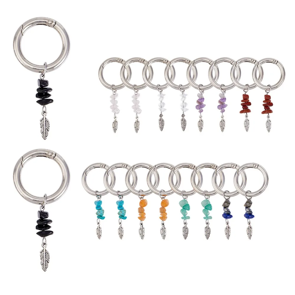 Chips Alloy Feather Shoes Charms with Alloy Spring Gate Rings Platinum 61~77mm 18pcs/set
Chips Alloy Feather Shoes Charms with Alloy Spring Gate Rings Platinum 61~77mm 18pcs/set