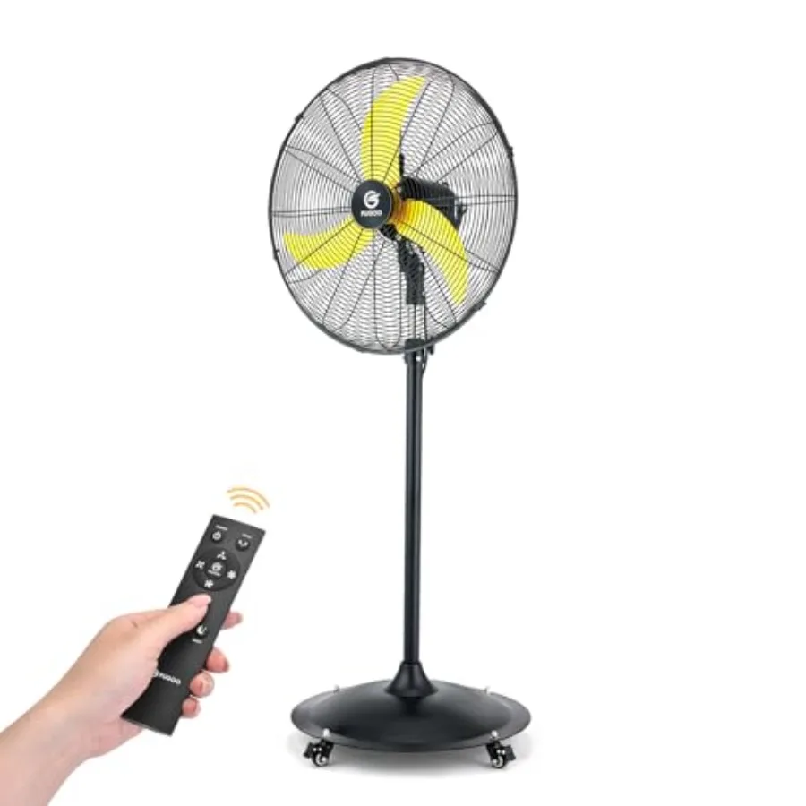 Outdoor oscillating pedestal fan for patios and warehouses, waterproof ABS plastic body in black, 4-speed BLDC motor with remot
Outdoor oscillating pedestal fan for patios and warehouses, waterproof ABS plastic body in black, 4-speed BLDC motor with remot