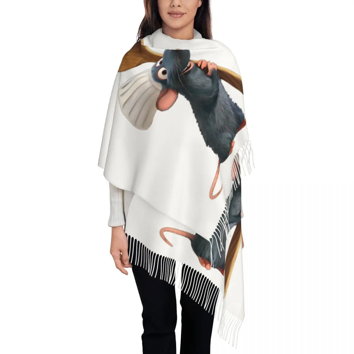 Custom Ratatouille Chef Remy With Spoon Scarf Wrap for Women Long Winter Warm Tassel Shawl Unisex Animated Film Scarves
Custom Ratatouille Chef Remy With Spoon Scarf Wrap for Women Long Winter Warm Tassel Shawl Unisex Animated Film Scarves