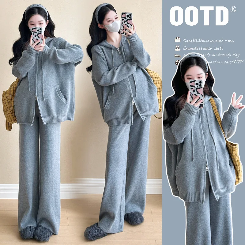Pregnancy Hoodie Set Autumn Winter Knit Sweatshirt with Long Sleeve Top Petite Friendly Maternity Two Piece Outfit Cozy
Pregnancy Hoodie Set Autumn Winter Knit Sweatshirt with Long Sleeve Top Petite Friendly Maternity Two Piece Outfit Cozy
