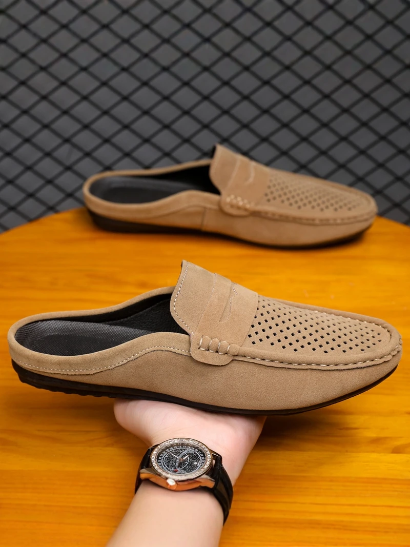 Casual Men's Slip-On Summer Sandals Half Slippers Outdoor Wear Breathable Thick Bottom mid Heel Rubber Sole Flat Color
Casual Men's Slip-On Summer Sandals Half Slippers Outdoor Wear Breathable Thick Bottom mid Heel Rubber Sole Flat Color