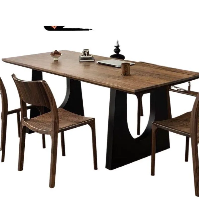 Solid wood dining table walnut color living room large long desk worktable large board meal desk integrated meeting desk
Solid wood dining table walnut color living room large long desk worktable large board meal desk integrated meeting desk