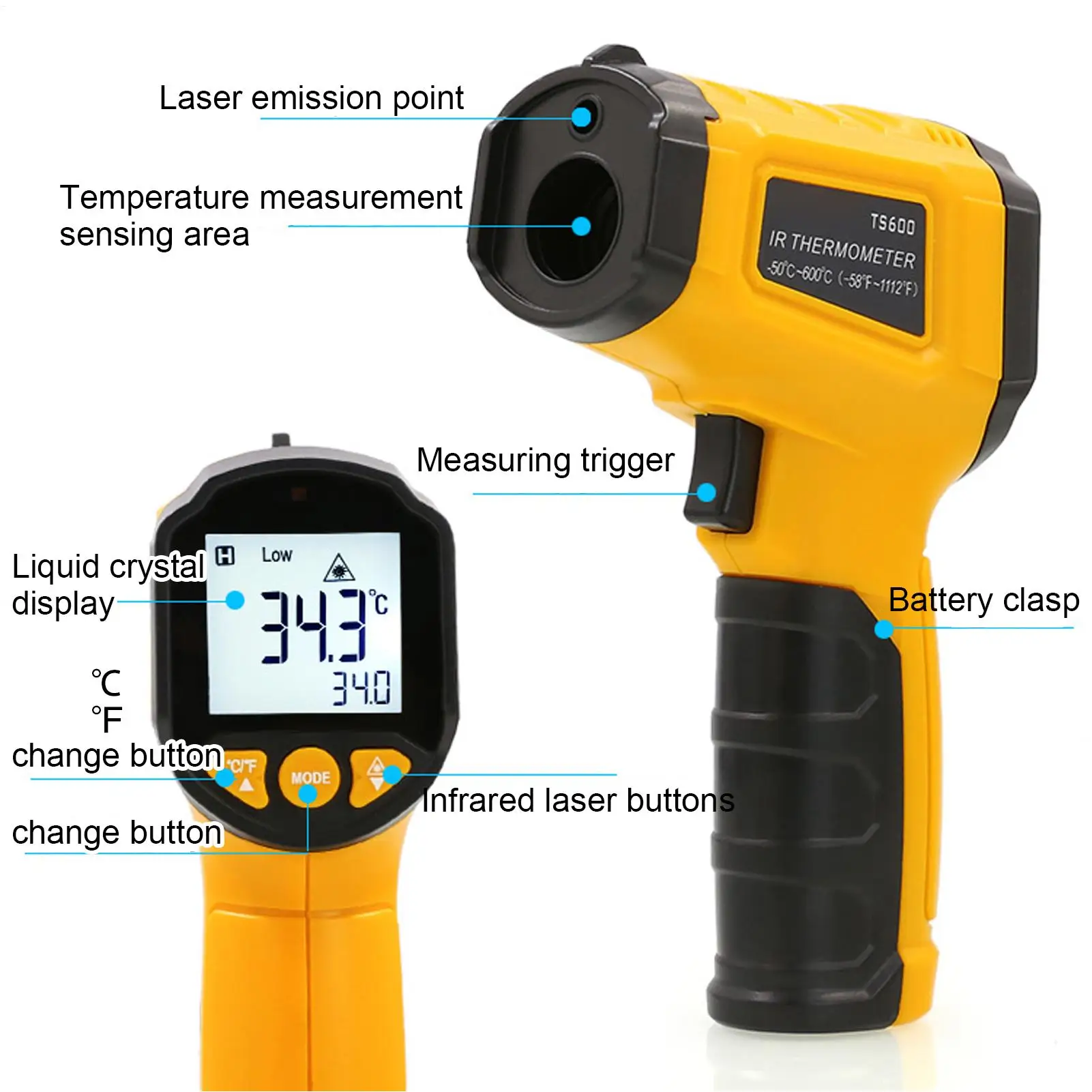 new TS380 Infrared Non-Contact Thermometer Handheld Industrial High-Precision Electronic Temperature Gauge TS600
new TS380 Infrared Non-Contact Thermometer Handheld Industrial High-Precision Electronic Temperature Gauge TS600