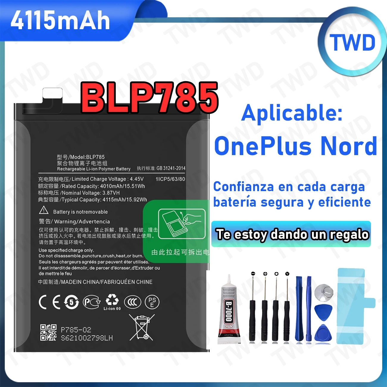 BLP785 Large capacity Battery For OPPO OnePlus Nord Batteries New High Quanlity+Free Tools
BLP785 Large capacity Battery For OPPO OnePlus Nord Batteries New High Quanlity+Free Tools