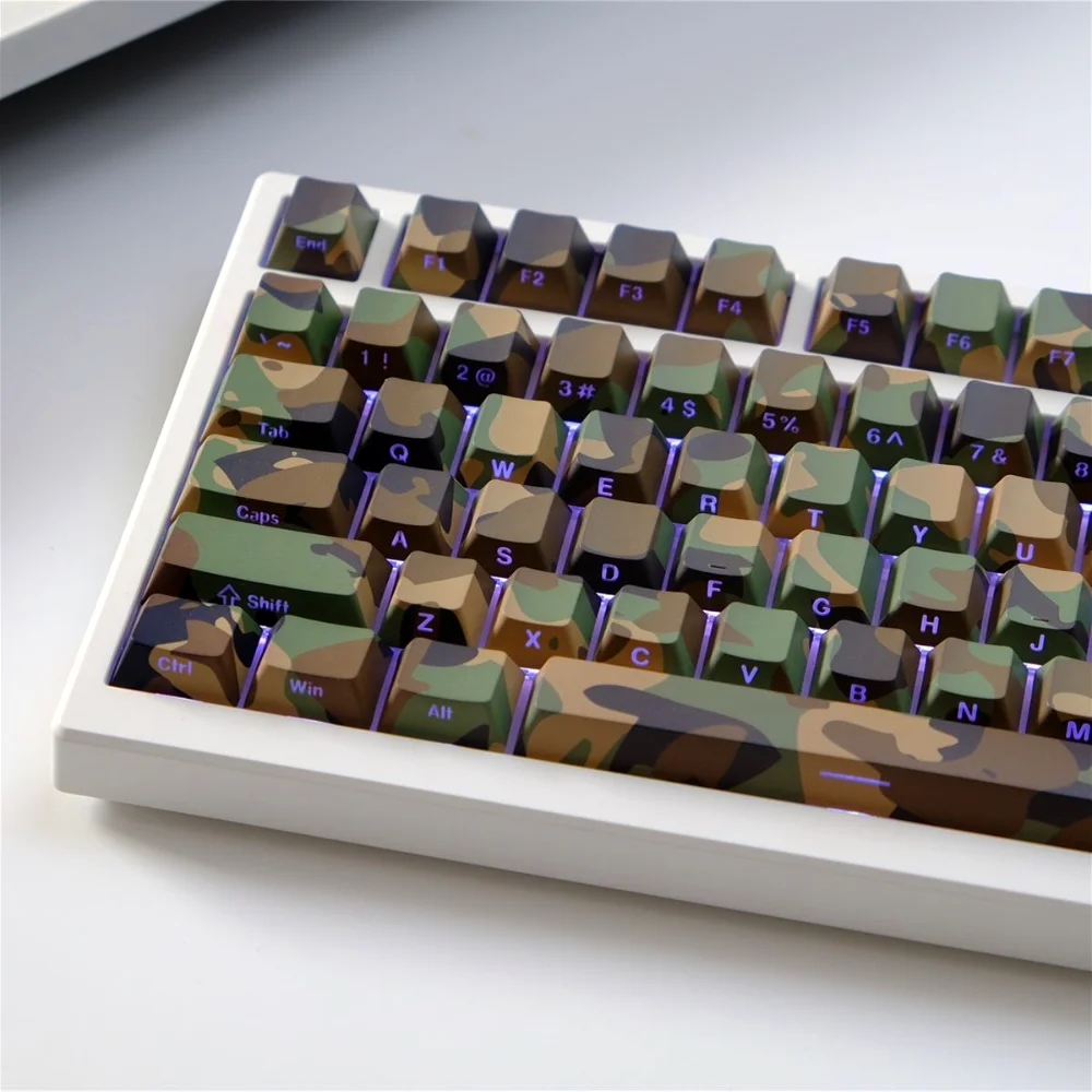 War Camouflage Side Cut Cherry Key Cap PBT 135 Key Light Transmission for 61/75/87/104/108Keys GMK67 Gaming Mechanical Keyboard
War Camouflage Side Cut Cherry Key Cap PBT 135 Key Light Transmission for 61/75/87/104/108Keys GMK67 Gaming Mechanical Keyboard