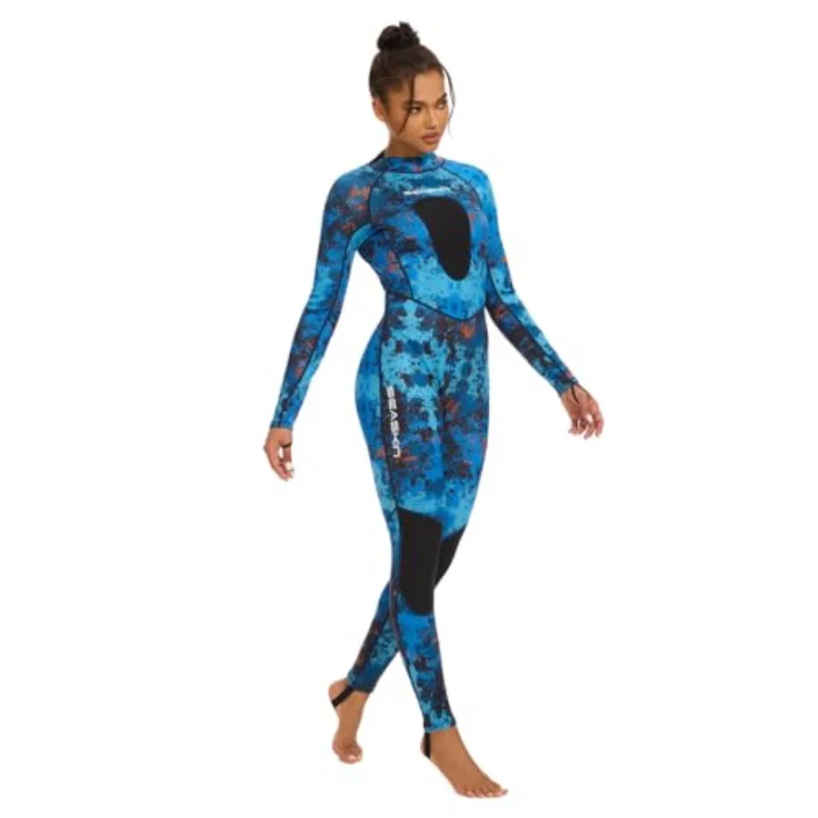 Spearfishing wetsuit for women neoprene black 1.5mm/3mm full-body thermal protection with flexible fit and quick-dry lining
Spearfishing wetsuit for women neoprene black 1.5mm/3mm full-body thermal protection with flexible fit and quick-dry lining
