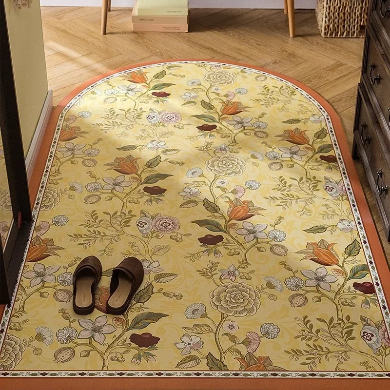 Fan-shaped Doormat Retro Floral Dirt-resistant Non-slip Semi-circular Carpet for Living Room Bedroom Bedside Corridor Soft Rug
Fan-shaped Doormat Retro Floral Dirt-resistant Non-slip Semi-circular Carpet for Living Room Bedroom Bedside Corridor Soft Rug