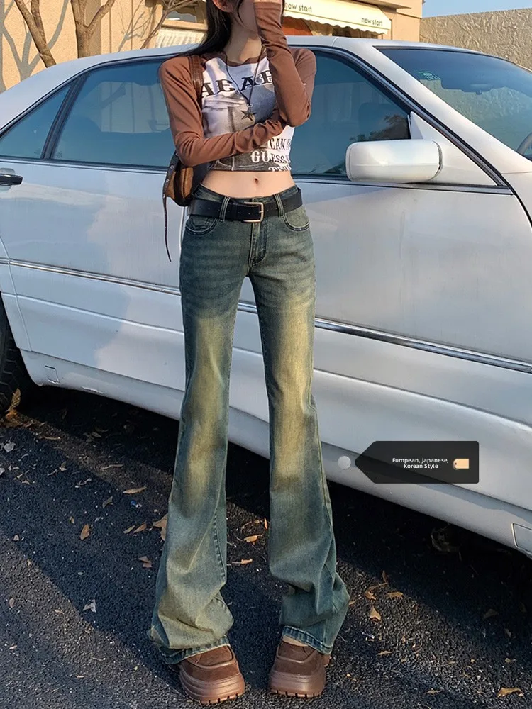 Low Waist Bell Bottom Jeans Women's Summer Slimming Versatile Drapey Bootcut Long Trousers American Style Stretch Denim
Low Waist Bell Bottom Jeans Women's Summer Slimming Versatile Drapey Bootcut Long Trousers American Style Stretch Denim