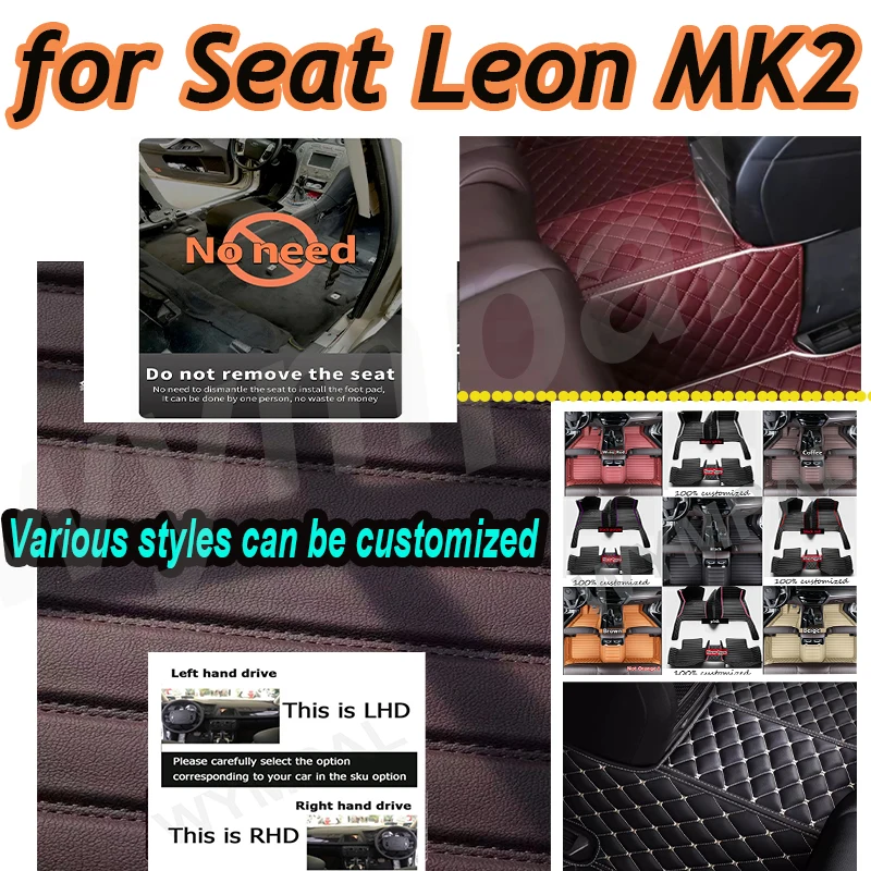 LUXURY "Custom Automotive Car Floor Mats For Seat Leon MK2 2006 2007 2008 2009 2010 Car Floor Mats Auto Luxury Leather
LUXURY "Custom Automotive Car Floor Mats For Seat Leon MK2 2006 2007 2008 2009 2010 Car Floor Mats Auto Luxury Leather