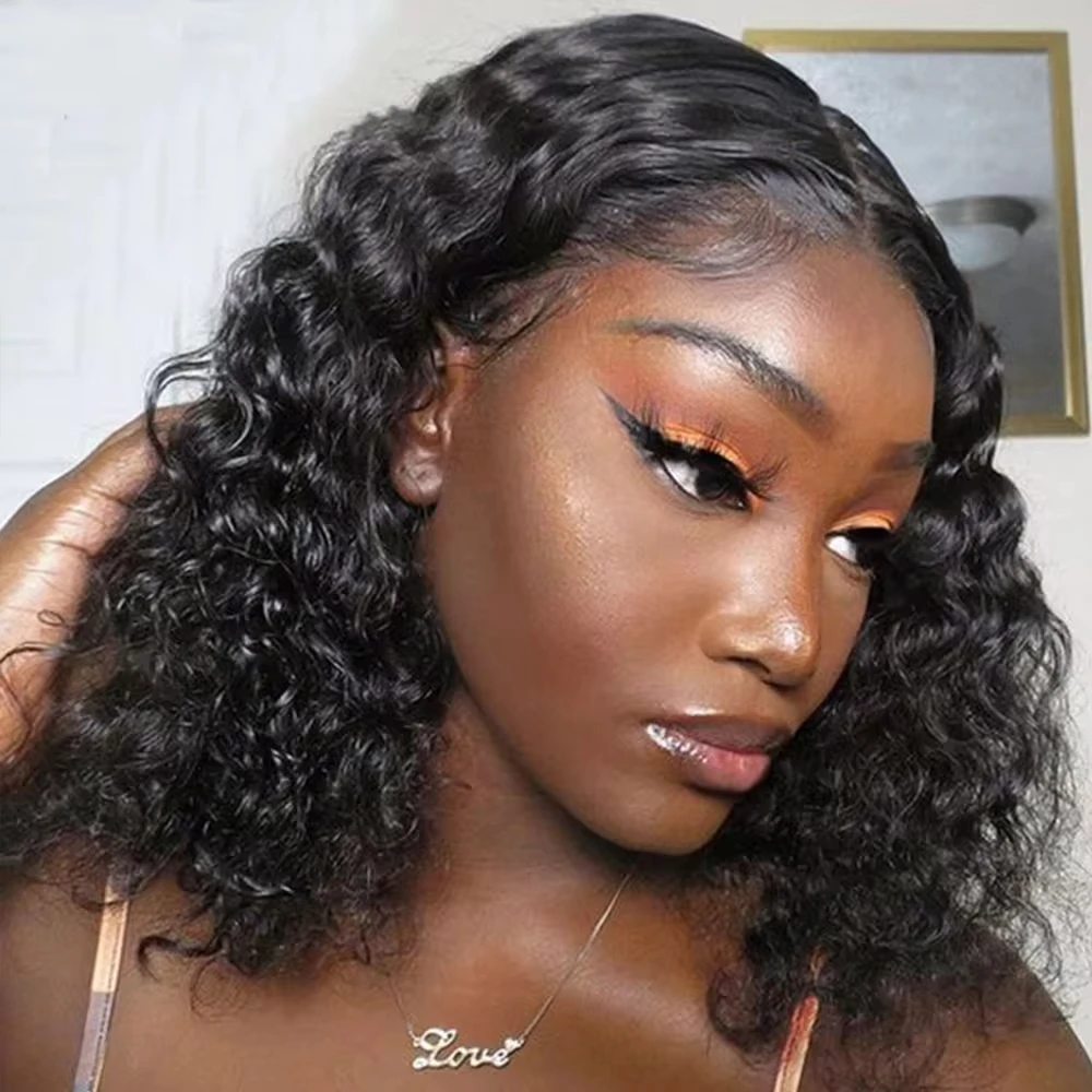 Curly Short Water Wave Bob Human Hair Wigs 13X4 Lace Frontal Short Human Hair Wig Transparent Lace 180% Density For Women
Curly Short Water Wave Bob Human Hair Wigs 13X4 Lace Frontal Short Human Hair Wig Transparent Lace 180% Density For Women