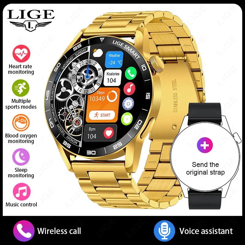 LIGE 2026 Outdoor Smart Watches 1.38" HD Screen Voice Assistant More Function Sport Heart Rate Monitor Luxury Smartwatch For Men
LIGE 2026 Outdoor Smart Watches 1.38" HD Screen Voice Assistant More Function Sport Heart Rate Monitor Luxury Smartwatch For Men