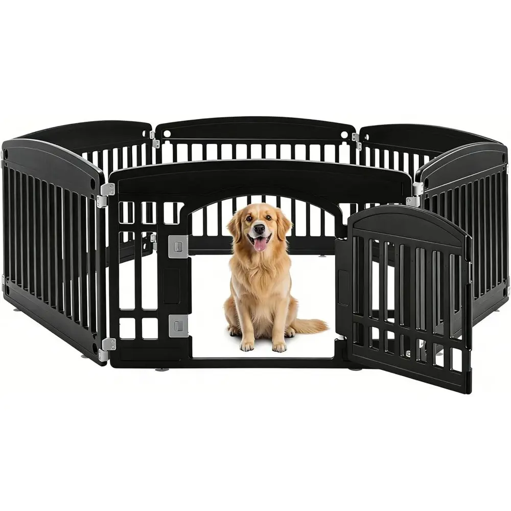 Portable and Foldable 24 6-Panel Dog Playpen for Puppies and Small/Medium Dogs with Secure Locking Door, Durable and Black
Portable and Foldable 24 6-Panel Dog Playpen for Puppies and Small/Medium Dogs with Secure Locking Door, Durable and Black