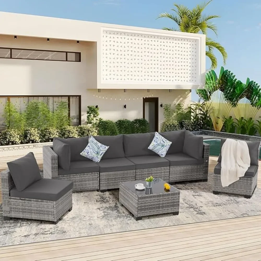 7 Piece Outdoor Wicker Patio urniture Set, Rattan Sectional Soa Couch, Patio Contion Set with Cushion & Coee Table, or Backyard
7 Piece Outdoor Wicker Patio urniture Set, Rattan Sectional Soa Couch, Patio Contion Set with Cushion & Coee Table, or Backyard