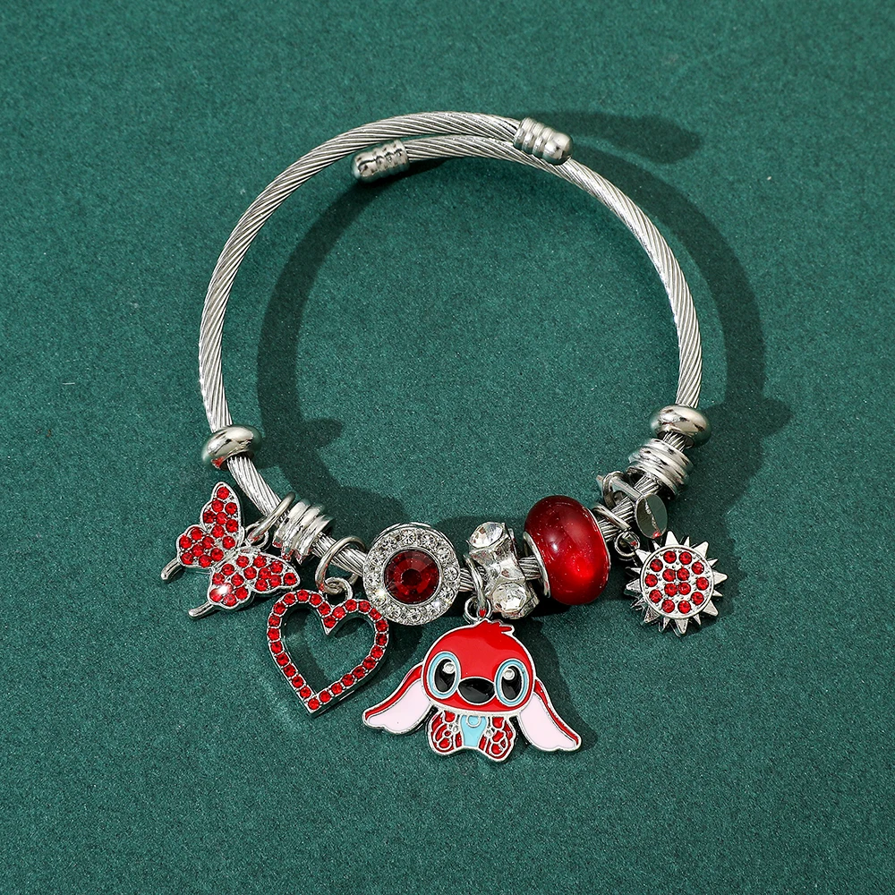 Disney Lilo & Stitch Bracelet Cartoon Figure Stitch Metal Badge Pendant Rhinestone Beads DIY Bangle Kawaii Jewelry Accessories
Disney Lilo & Stitch Bracelet Cartoon Figure Stitch Metal Badge Pendant Rhinestone Beads DIY Bangle Kawaii Jewelry Accessories