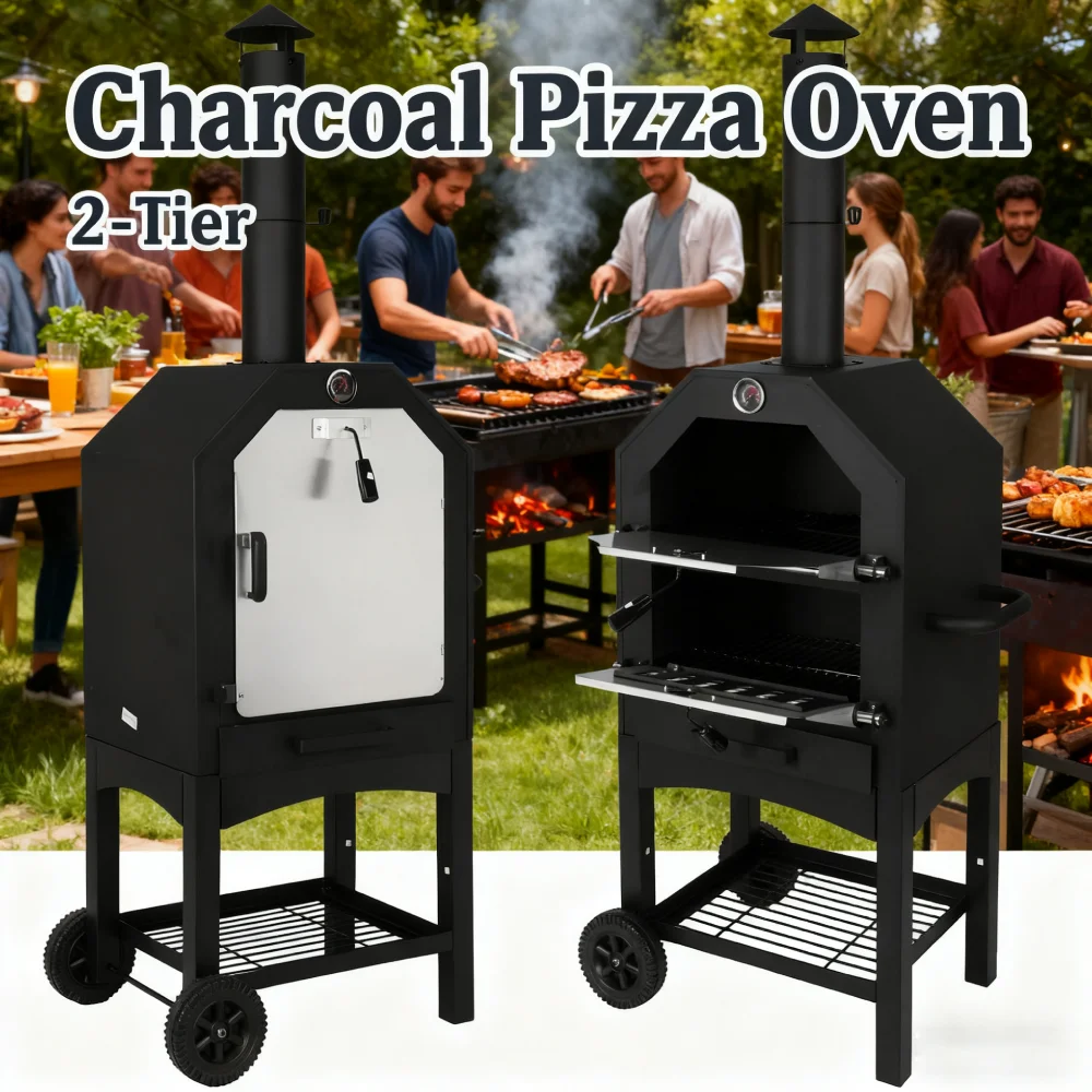 2-уровневая автономная печь для выпечки пиццы с местом для хранения дров, большой отдельно стоящий угольный гриль для заднего двора, кемпинга, задней двери
2-уровневая автономная печь для выпечки пиццы с местом для хранения дров, большой отдельно стоящий угольный гриль для заднего двора, кемпинга, задней двери