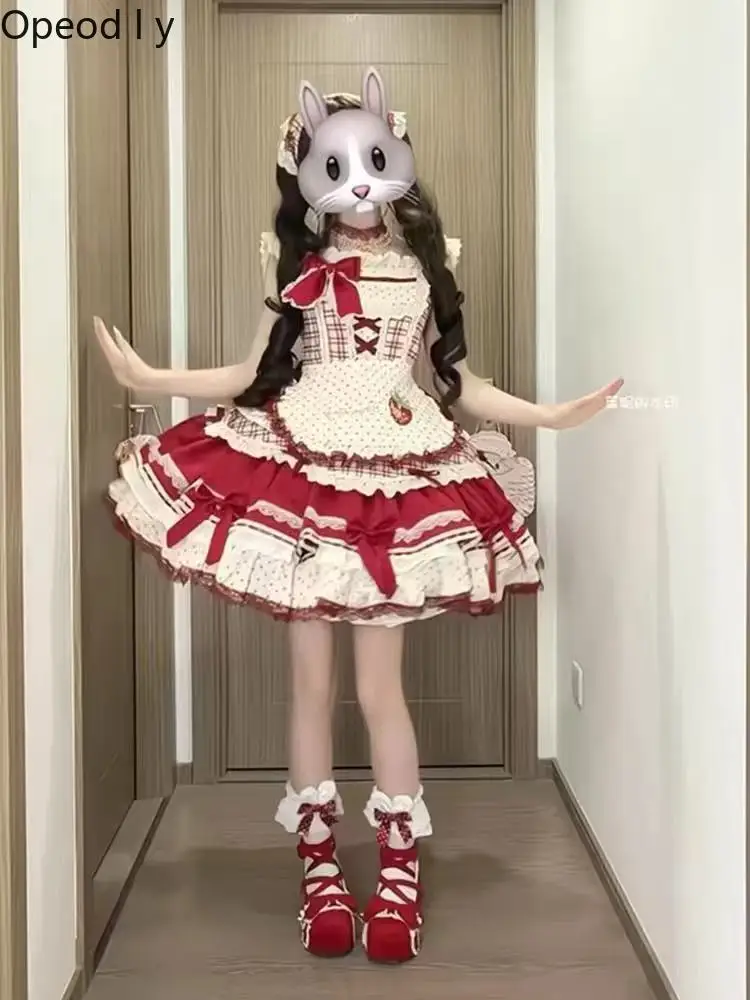 New Summer Sweet Strawberry Sweetheart Jsk Lolita Dress Girls Women Cute Bow Girl High Waist Slim-fit Fluffy Princess Dress
New Summer Sweet Strawberry Sweetheart Jsk Lolita Dress Girls Women Cute Bow Girl High Waist Slim-fit Fluffy Princess Dress