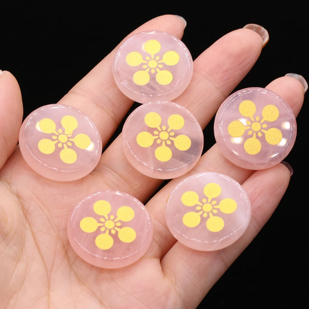 6Pcs Natural Stone Rose Quartz Crystal Chakra Rune Divination Set Fortune-telling Healing Specimen Collection Engraved Stones
6Pcs Natural Stone Rose Quartz Crystal Chakra Rune Divination Set Fortune-telling Healing Specimen Collection Engraved Stones