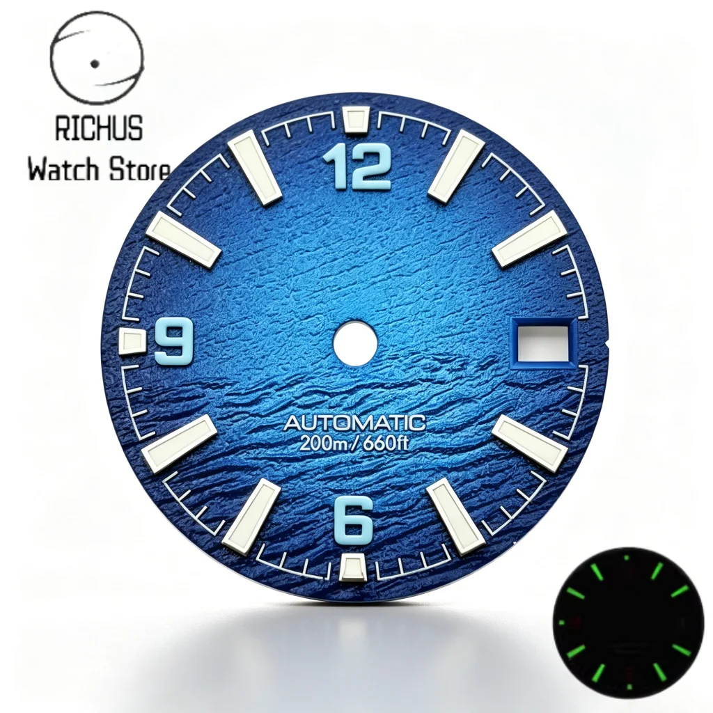 28.5mm High End Diving Watch Dial Green Luminous Compatible With NH35 Automatic Movement Mod Parts
28.5mm High End Diving Watch Dial Green Luminous Compatible With NH35 Automatic Movement Mod Parts