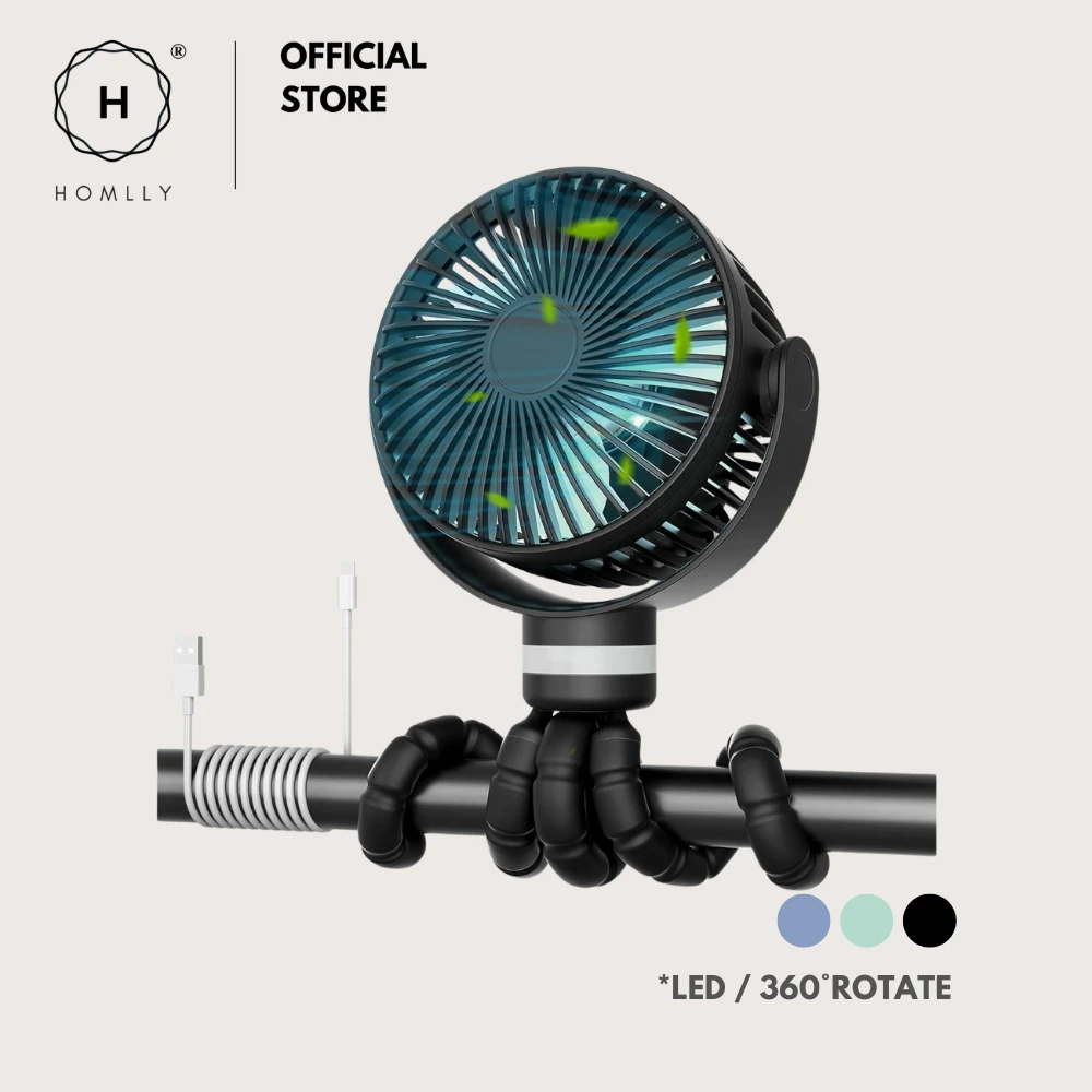 Homlly Portable 8000mAh Rechargeable 360°Rotate Stroller Fan with 2 Modes LED Night Light
Homlly Portable 8000mAh Rechargeable 360°Rotate Stroller Fan with 2 Modes LED Night Light