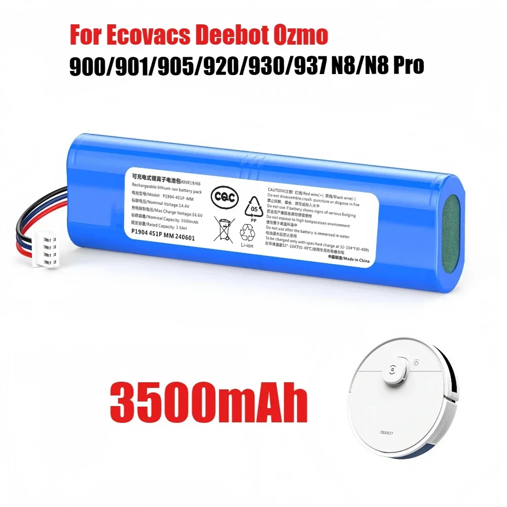 3500mAh Replacement Battery for Ecovacs Deebot Ozmo 900,901,905,920,930,937,N8,N8 Pro Li-ION 14.4V Robot Vacuum Cleaner Battery
3500mAh Replacement Battery for Ecovacs Deebot Ozmo 900,901,905,920,930,937,N8,N8 Pro Li-ION 14.4V Robot Vacuum Cleaner Battery