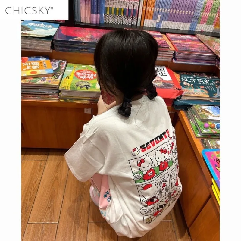 Summer New Hello Kitty Cartoon Print 100% Pure Cotton O-Neck Short Sleeved Graphic T Shirts Loose Versatile Top Shirts for Women
Summer New Hello Kitty Cartoon Print 100% Pure Cotton O-Neck Short Sleeved Graphic T Shirts Loose Versatile Top Shirts for Women
