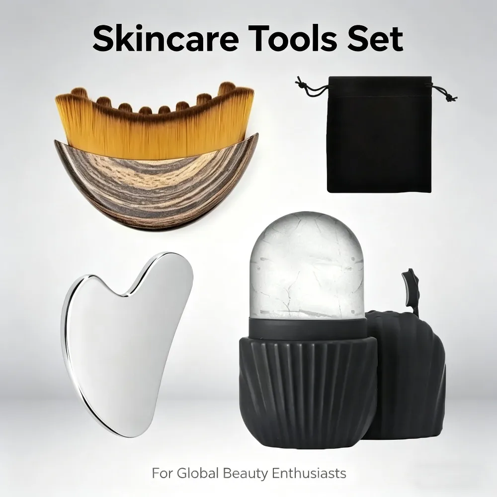 Reusable Ice Face Roller Stainless Steel Gua Sha Lymphatic Drainage Face Brush Set Tool Skin Care Puffiness Ice Facial Roller
Reusable Ice Face Roller Stainless Steel Gua Sha Lymphatic Drainage Face Brush Set Tool Skin Care Puffiness Ice Facial Roller