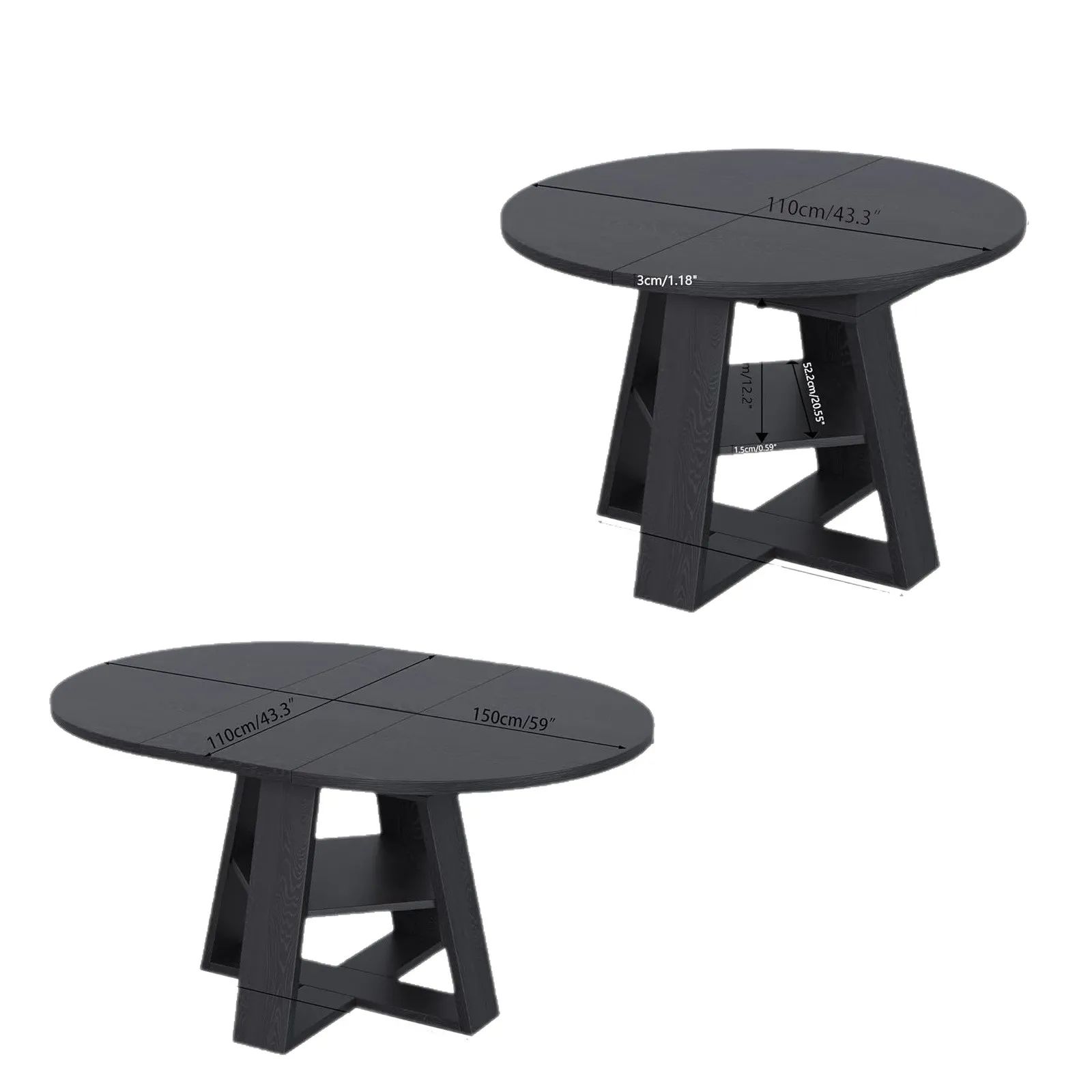 Retractable round dining table Modern kitchen Elliptical space Kitchen Living room with storage rack
Retractable round dining table Modern kitchen Elliptical space Kitchen Living room with storage rack