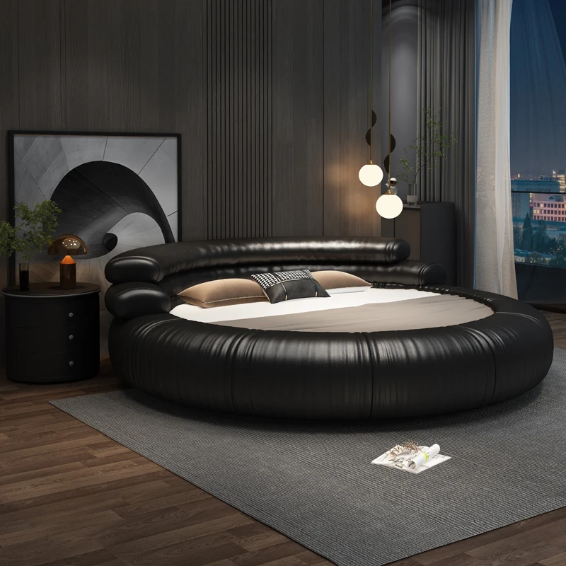 Light Luxury 200x200cm 220x220cm Italian minimalist leather Round bed double simple wedding queen bed frames Bedroom Furniture
Light Luxury 200x200cm 220x220cm Italian minimalist leather Round bed double simple wedding queen bed frames Bedroom Furniture