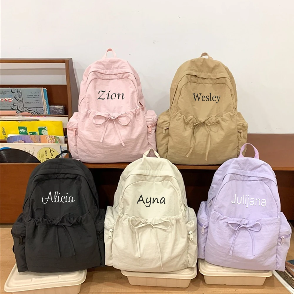 New Personalized Name Junior High School Student Backpack Customized Embroidery Name Summer Girl's Solid Color Nylon Backpacks
New Personalized Name Junior High School Student Backpack Customized Embroidery Name Summer Girl's Solid Color Nylon Backpacks
