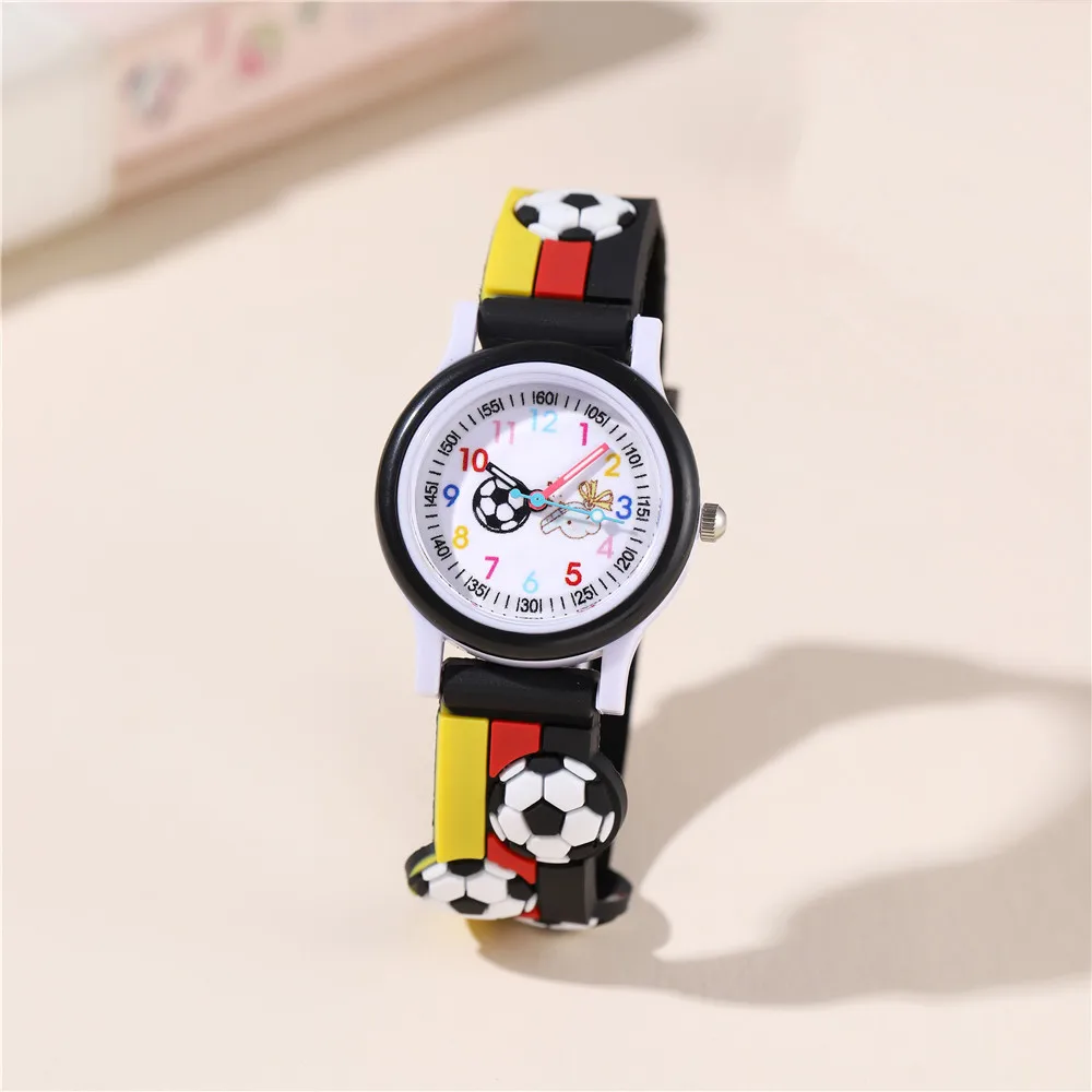 Fashion Colorful striped football Children's watch Contrast color Designs Sports Quartz Watch For Student
Fashion Colorful striped football Children's watch Contrast color Designs Sports Quartz Watch For Student