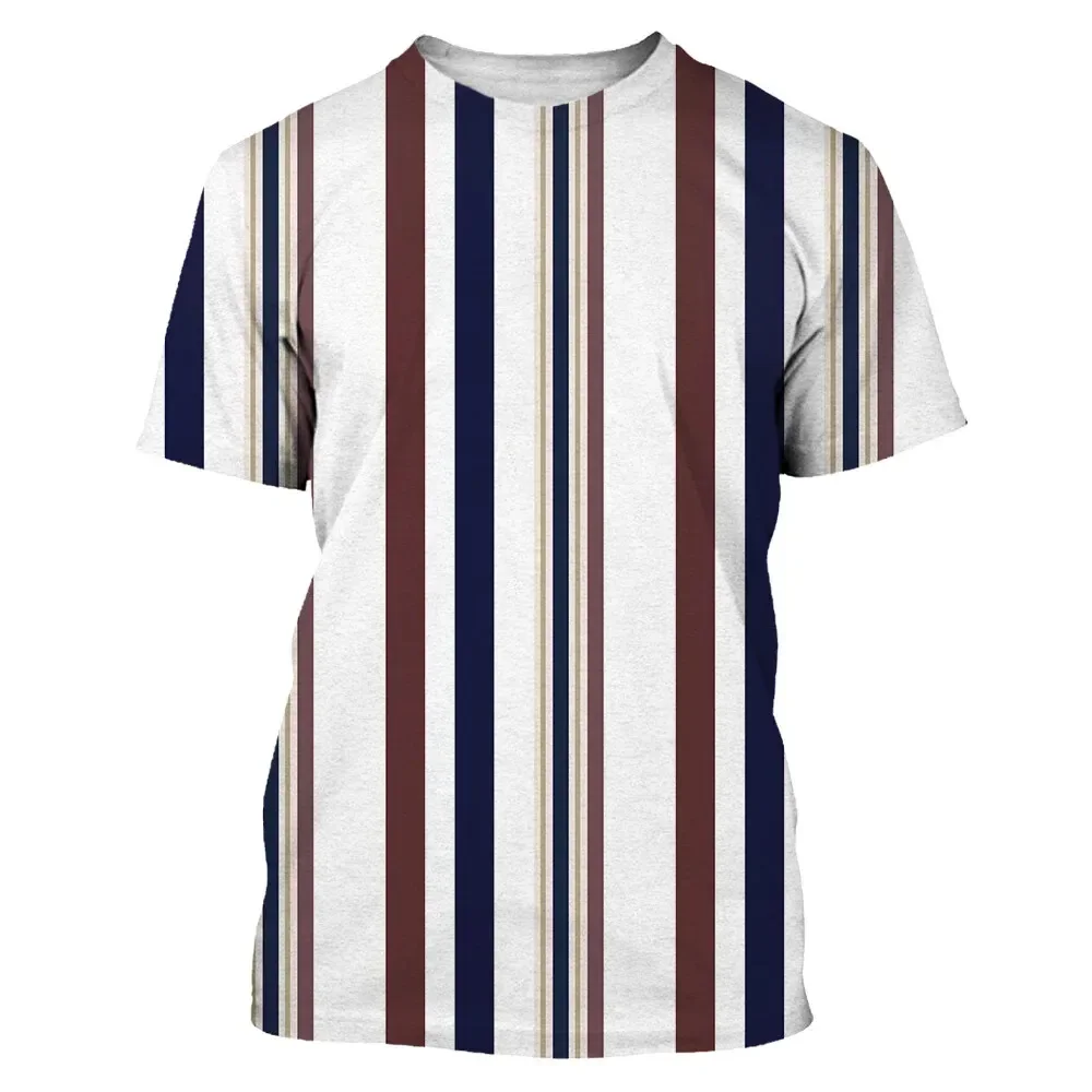 New Summer Striped 3D Printed Men's Simple Slim Elegant Sports Fashion Casual Large Size Round Neck Short Sleeve T-shirts Tops
New Summer Striped 3D Printed Men's Simple Slim Elegant Sports Fashion Casual Large Size Round Neck Short Sleeve T-shirts Tops