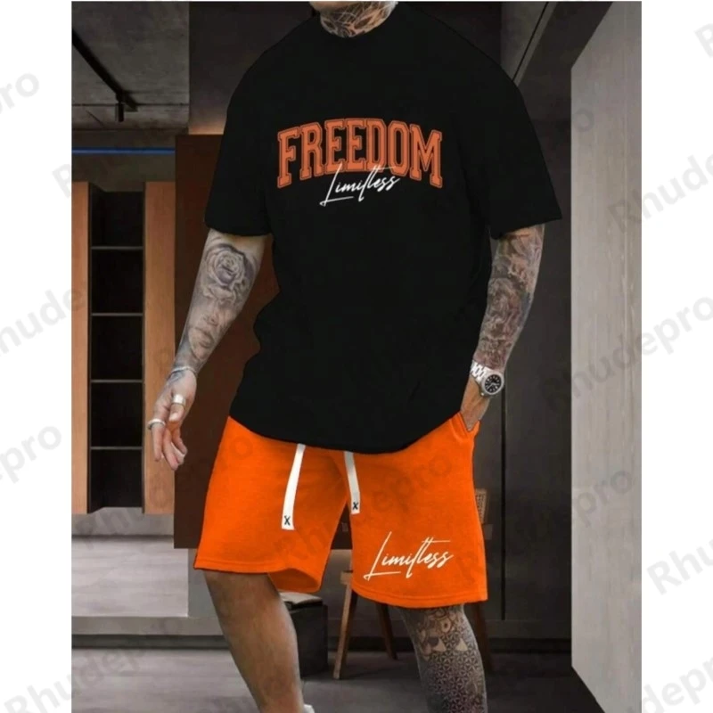 Men's Clothing 2 Piece Set Summer Daily T-shirt Beach Shorts Set Outdoor Casual Men's Short Sleeves Street Style Men's Shorts
Men's Clothing 2 Piece Set Summer Daily T-shirt Beach Shorts Set Outdoor Casual Men's Short Sleeves Street Style Men's Shorts