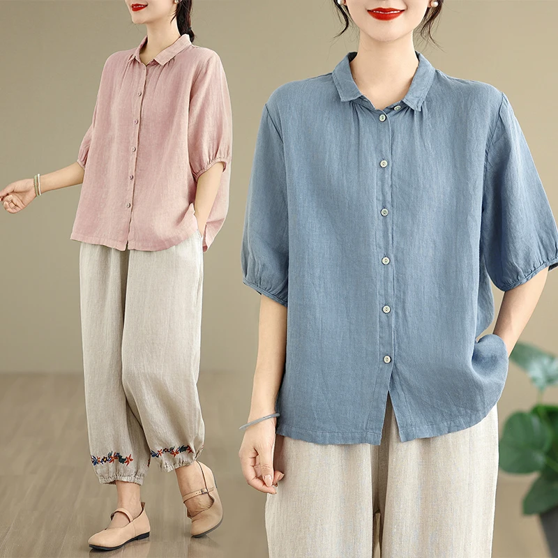 Slimming Korean Style Large Size Cotton Linen Summer Set Simple Fashionable Two Piece Women's Clothing Shirt Button up L...
Slimming Korean Style Large Size Cotton Linen Summer Set Simple Fashionable Two Piece Women's Clothing Shirt Button up L...