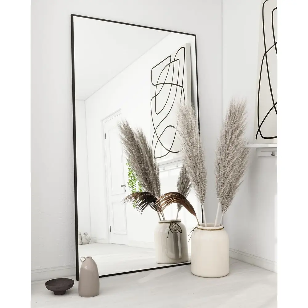 71"x30" loor Mirror ull Length, Bedroom loor Body Mirror with Stand, Large Black Mirror, Leaning, Standing or Hanging Horizontal
71"x30" loor Mirror ull Length, Bedroom loor Body Mirror with Stand, Large Black Mirror, Leaning, Standing or Hanging Horizontal