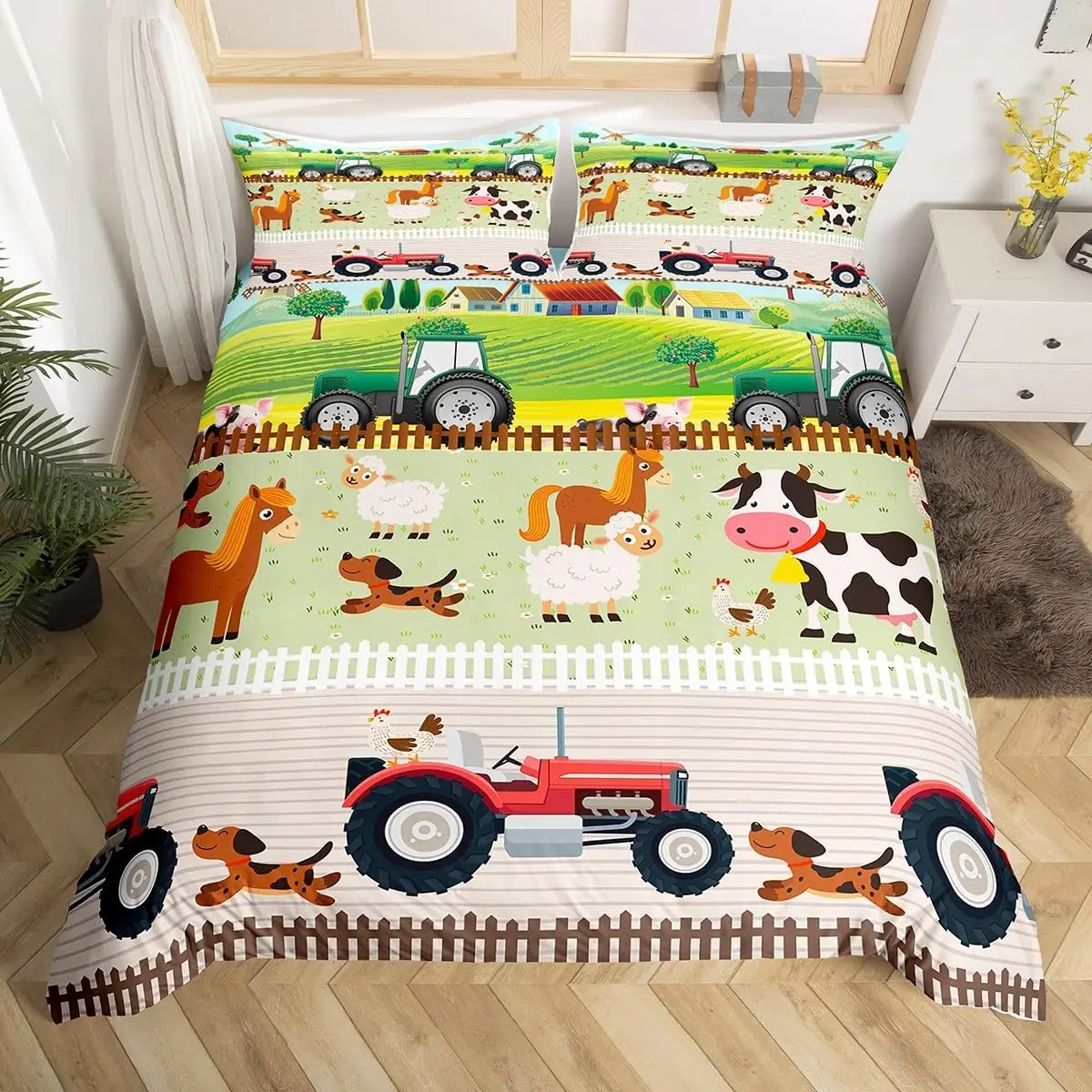 Tractor Bedding Set Toddler Cot Size Cute Cartoon Farm Animals Duvet Cover With 1 Pillowcase For Kids Boys Girls
Tractor Bedding Set Toddler Cot Size Cute Cartoon Farm Animals Duvet Cover With 1 Pillowcase For Kids Boys Girls