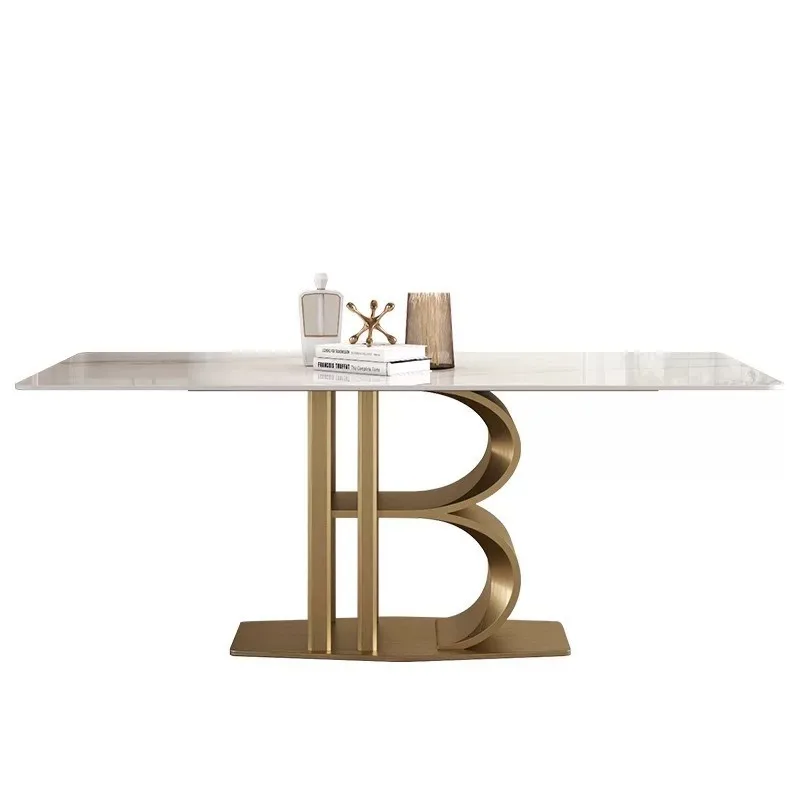 bnModern Simple Italian Light Luxury Rectangular Sintered Stone Rock Plate Stainless Steel Dining Room Dining Table&
bnModern Simple Italian Light Luxury Rectangular Sintered Stone Rock Plate Stainless Steel Dining Room Dining Table&