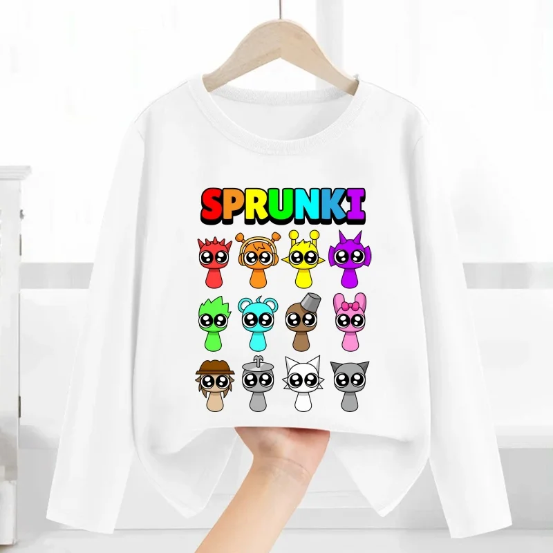 Детская футболка Sprunki с принтом персонажей мультфильмов, забавная детская одежда, осенняя белая футболка с круглым вырезом и длинными рукавами для маленьких мальчиков и девочек
Детская футболка Sprunki с принтом персонажей мультфильмов, забавная детская одежда, осенняя белая футболка с круглым вырезом и длинными рукавами для маленьких мальчиков и девочек