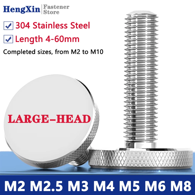 M2 M2.5 M3 M4 M5 M6 M8 304 Stainless Steel Knurl Flat Head Hand Tighten Curtain Wall Glass Large-head Thumb Screw Bolt GB835
M2 M2.5 M3 M4 M5 M6 M8 304 Stainless Steel Knurl Flat Head Hand Tighten Curtain Wall Glass Large-head Thumb Screw Bolt GB835