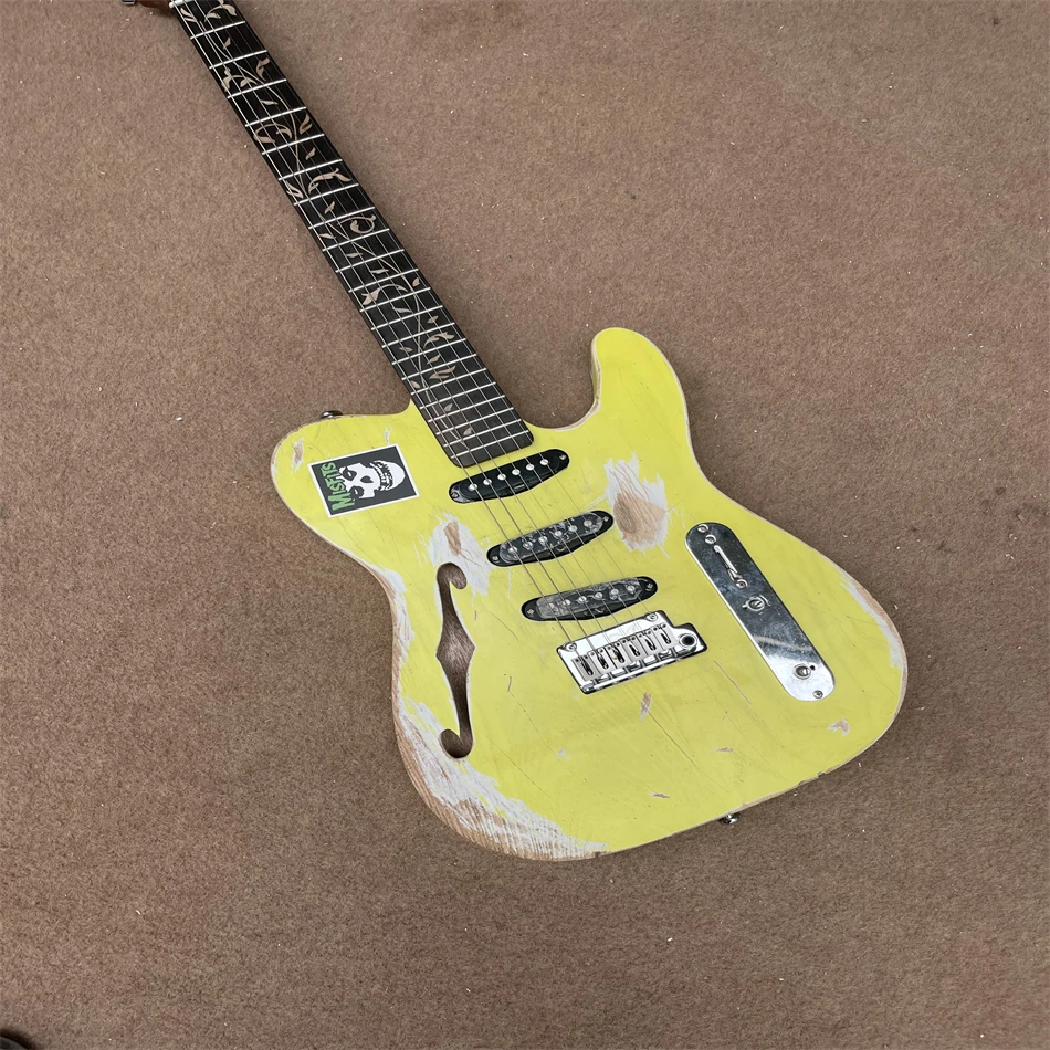 High quality antique make old electric guitar, handmade, yellow color, silver hardware, free shipping
High quality antique make old electric guitar, handmade, yellow color, silver hardware, free shipping