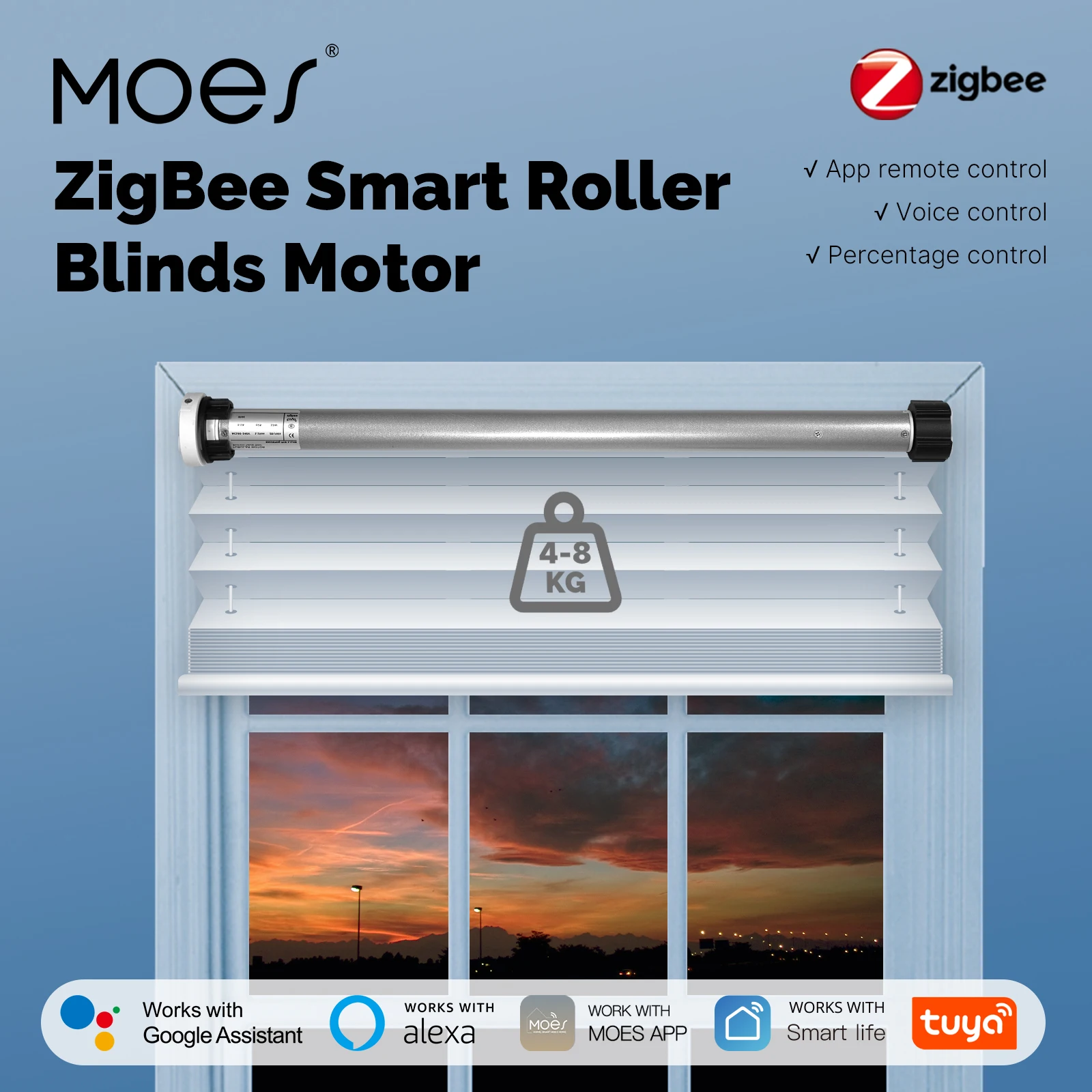 MOES Tuya Smart Zigbee Roller Shade Blinds Motor Automatic for 38mm Tube Remote Control work with Alexa Google Home Smart Life
MOES Tuya Smart Zigbee Roller Shade Blinds Motor Automatic for 38mm Tube Remote Control work with Alexa Google Home Smart Life