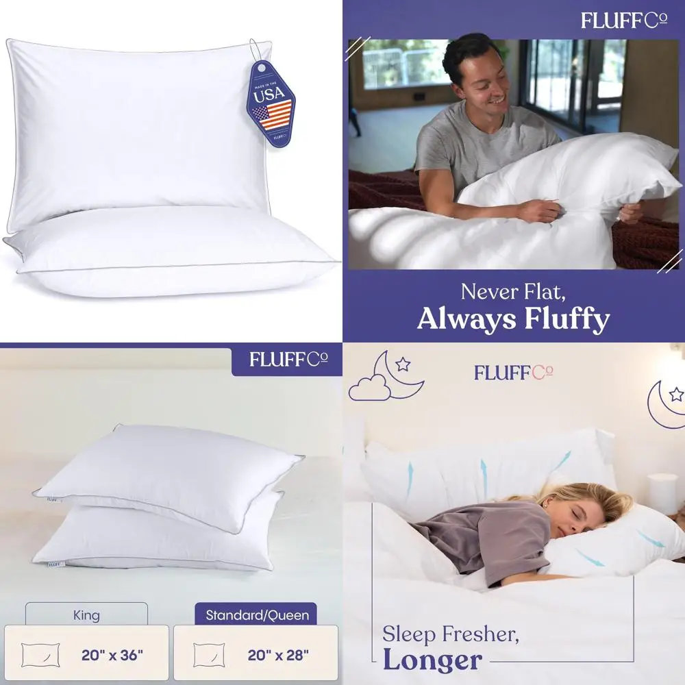 Набор из 2 подушек Standard/Queen – охлаждающие, машинная стирка, для сна на боку, спине, на животе – Сделано в США
Набор из 2 подушек Standard/Queen – охлаждающие, машинная стирка, для сна на боку, спине, на животе – Сделано в США