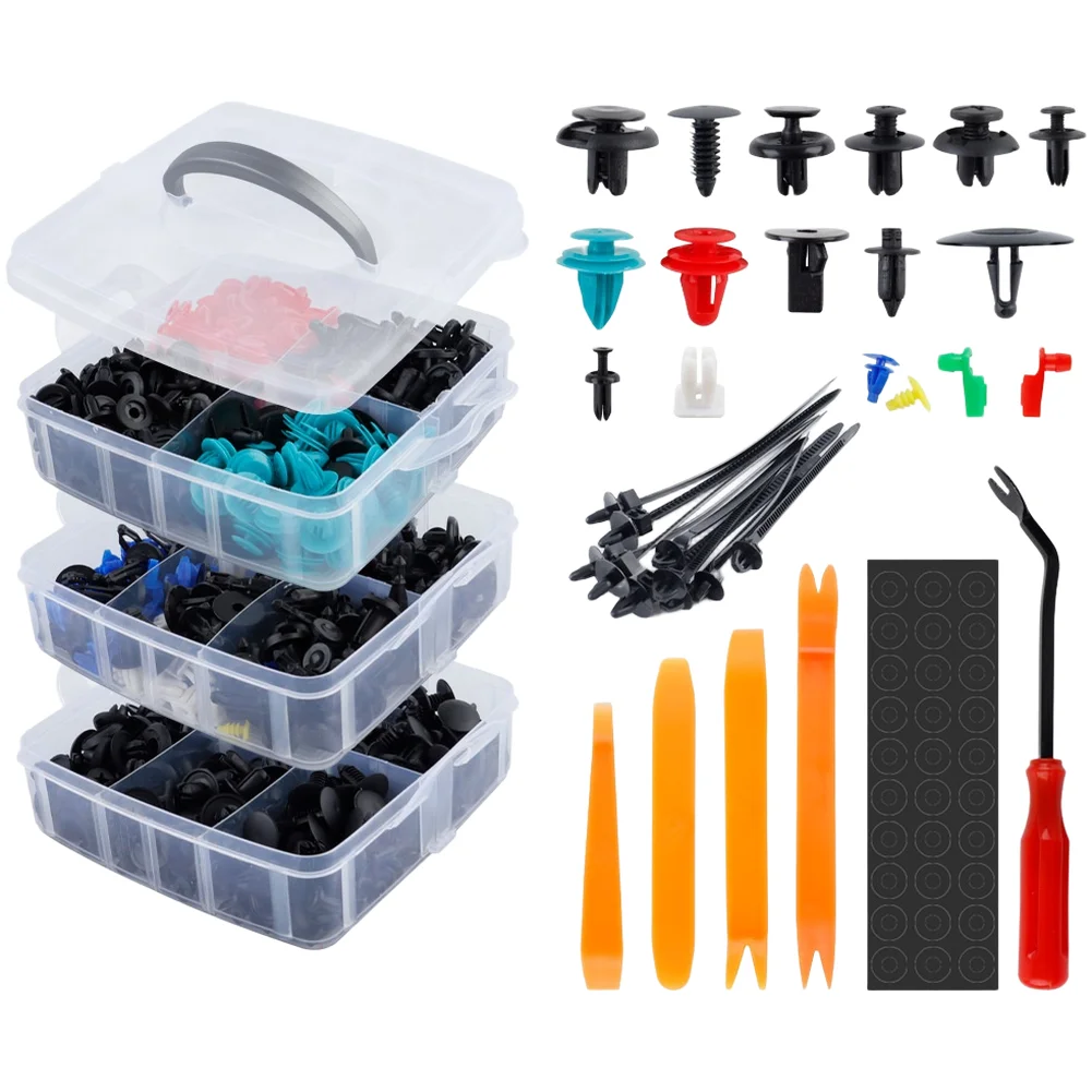 Car Trim Panel Clips Bumper Fastener Remover Kit 725 PCS Nylon Auto Repair Tool for Door Panels and Upholstery
Car Trim Panel Clips Bumper Fastener Remover Kit 725 PCS Nylon Auto Repair Tool for Door Panels and Upholstery