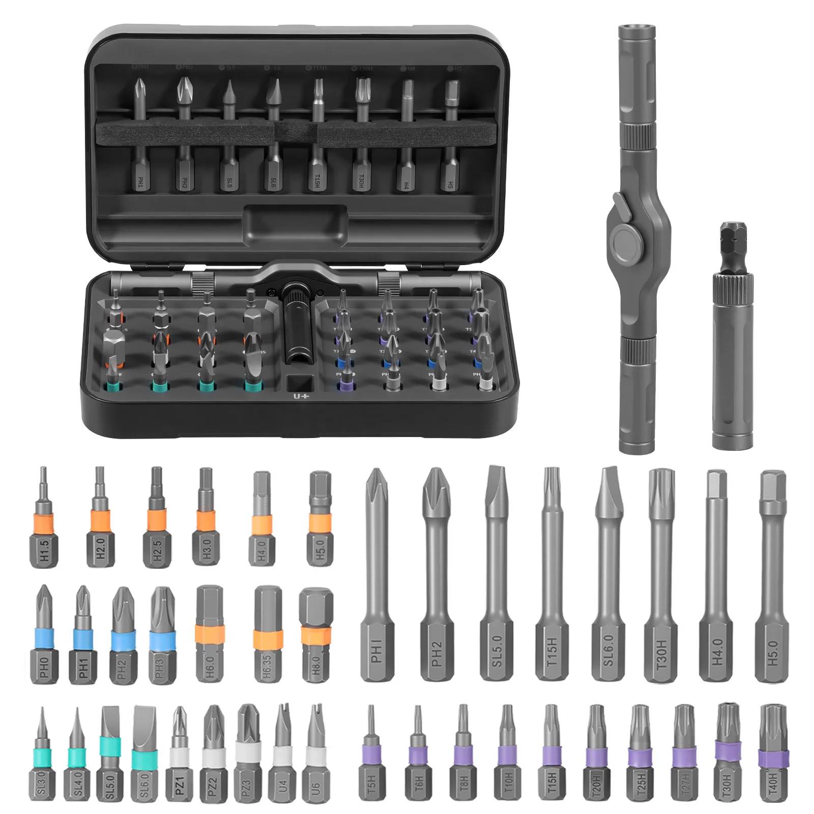 42 in 1 Ratchet Screwdriver Set with 40 Magnetic Drill Bits Rotatable Ratchet Handle Multifunctional Screwdriver Repair Tool
42 in 1 Ratchet Screwdriver Set with 40 Magnetic Drill Bits Rotatable Ratchet Handle Multifunctional Screwdriver Repair Tool