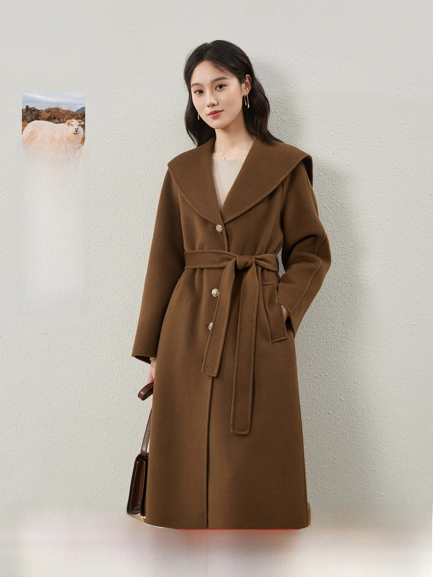 Modern Navy Double-Faced Camere Wool Long Coat Double-Breasted Button Closure Pure Color Straight Cut Winter Faion
Modern Navy Double-Faced Camere Wool Long Coat Double-Breasted Button Closure Pure Color Straight Cut Winter Faion